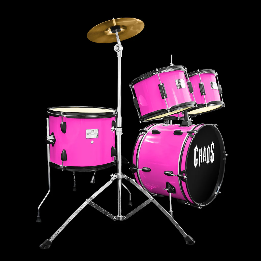 Chaos Catalyst Kids Beginner Junior Drum Kit - Pink - Image 2