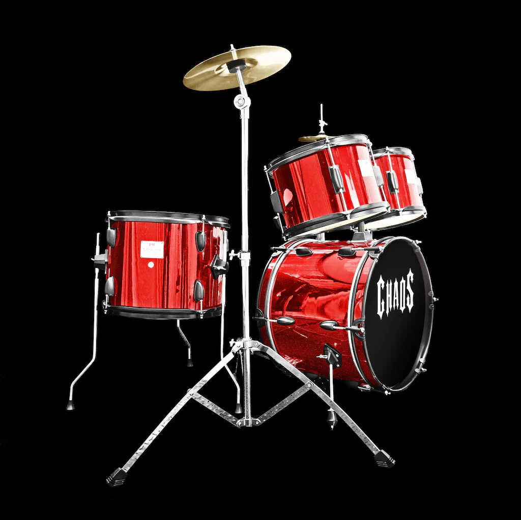 Chaos Catalyst Kids Beginner Junior Drum Kit - Wine Red - Image 2