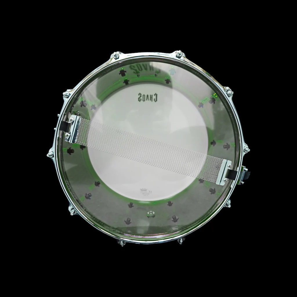 Chaos Illusion 14x8 Acrylic Snare Drum - Green - Image 2