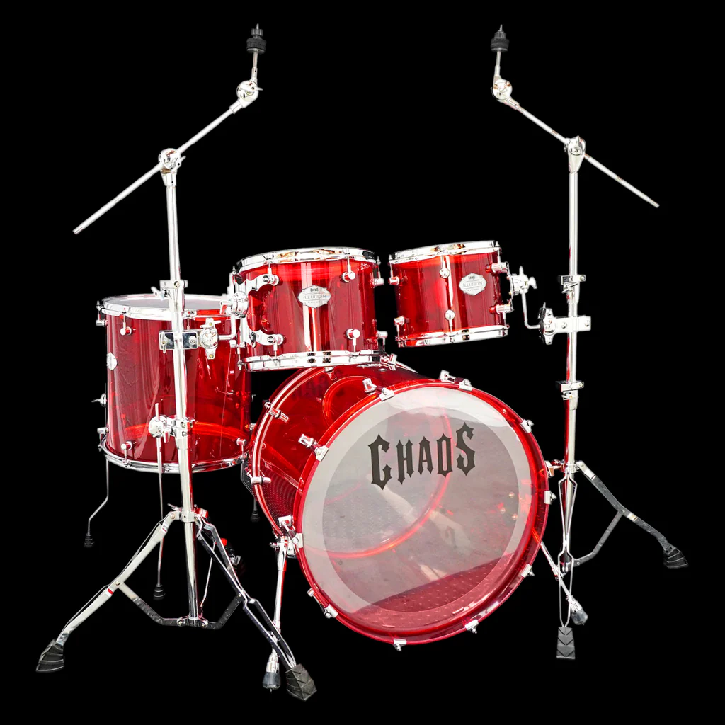 Chaos Illusion Acrylic Drum Kit - Red - Image 3