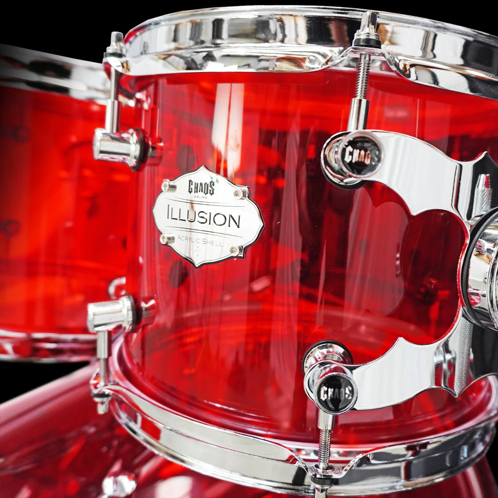 Chaos Illusion Acrylic Drum Kit - Red - Image 5