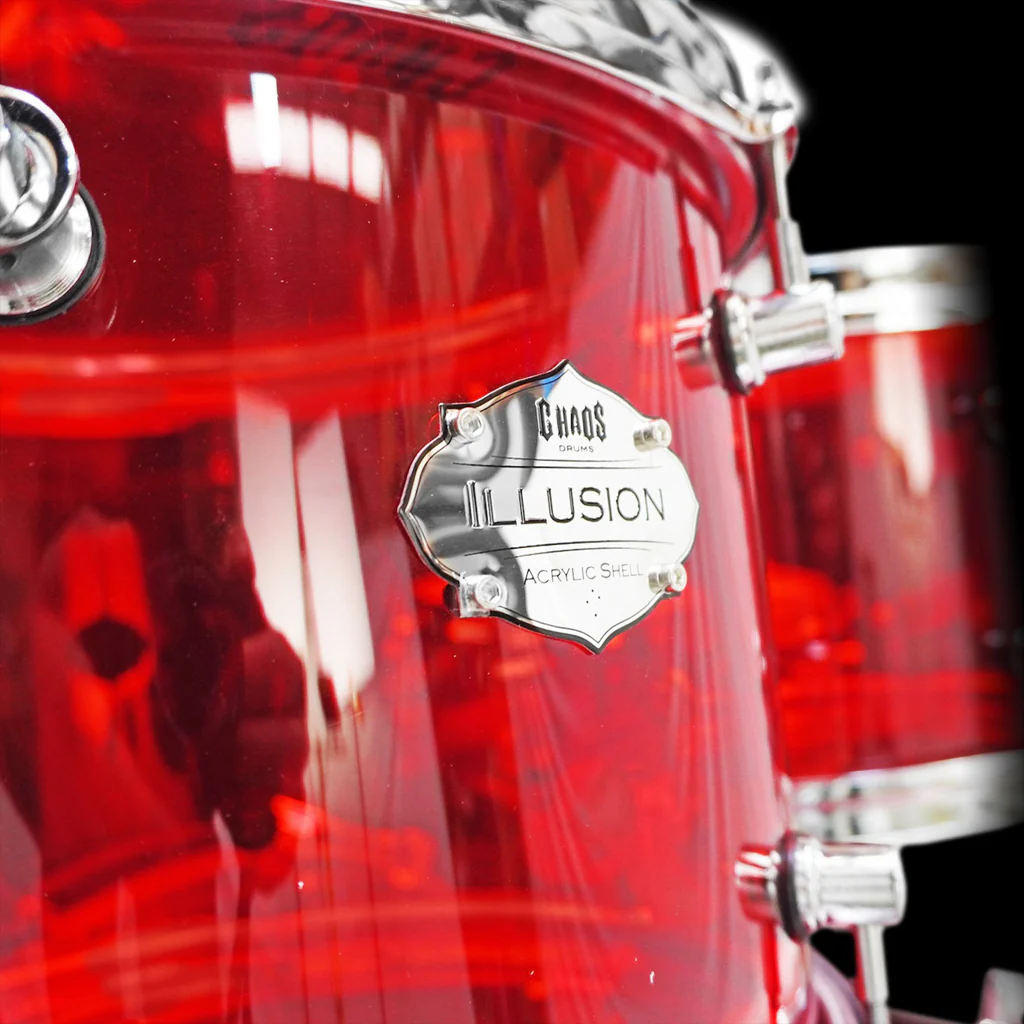 Chaos Illusion Acrylic Drum Kit - Red - Image 6