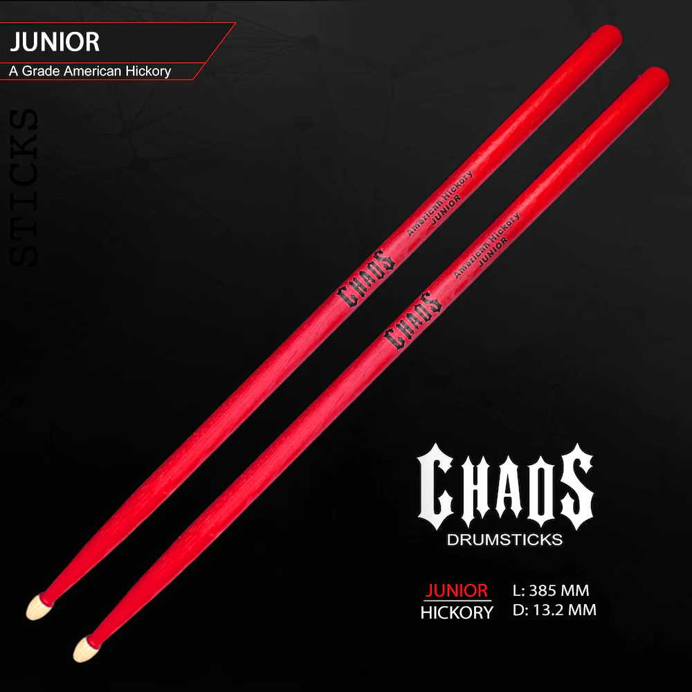 Chaos Junior Drum Sticks - Black - Image 6