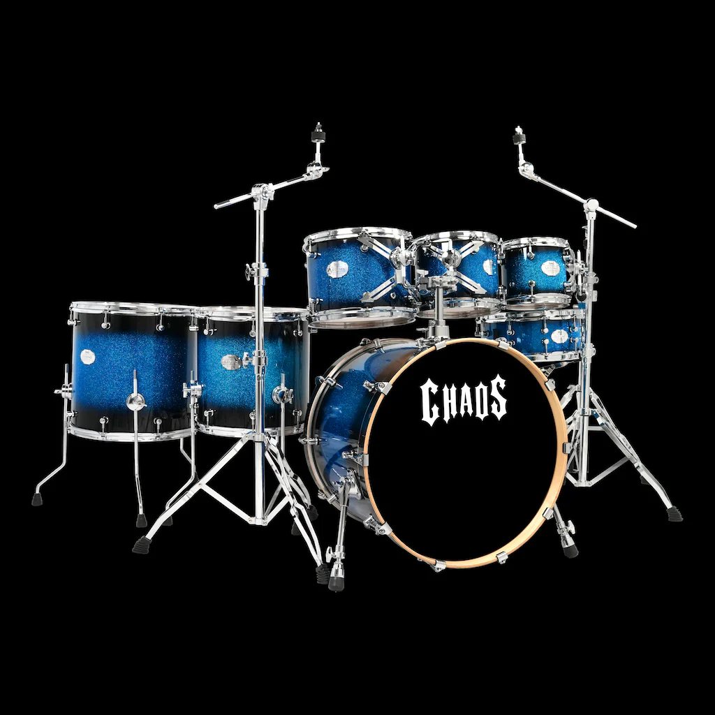 Chaos Legend Maple Drum Kit - Blue Sparkle Burst - Image 3