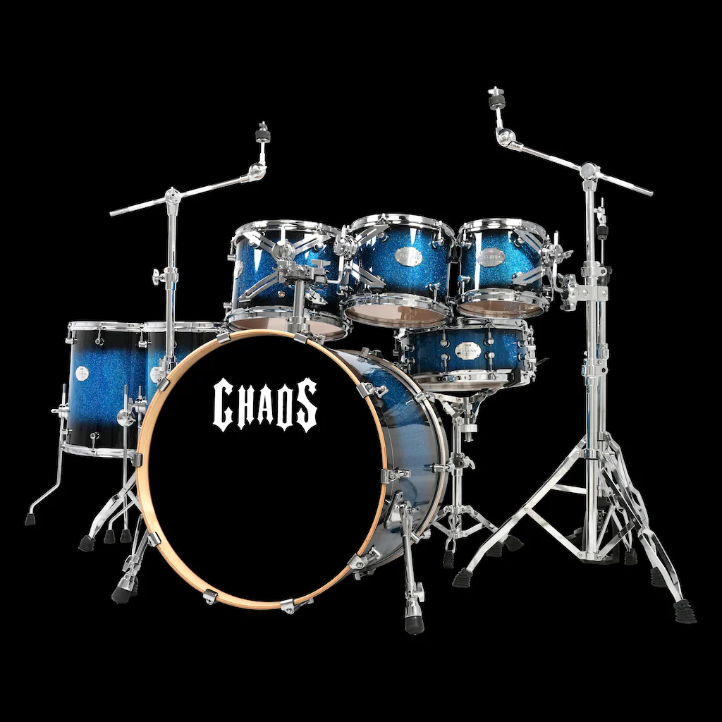 Chaos Legend Maple Drum Kit - Blue Sparkle Burst - Image 4