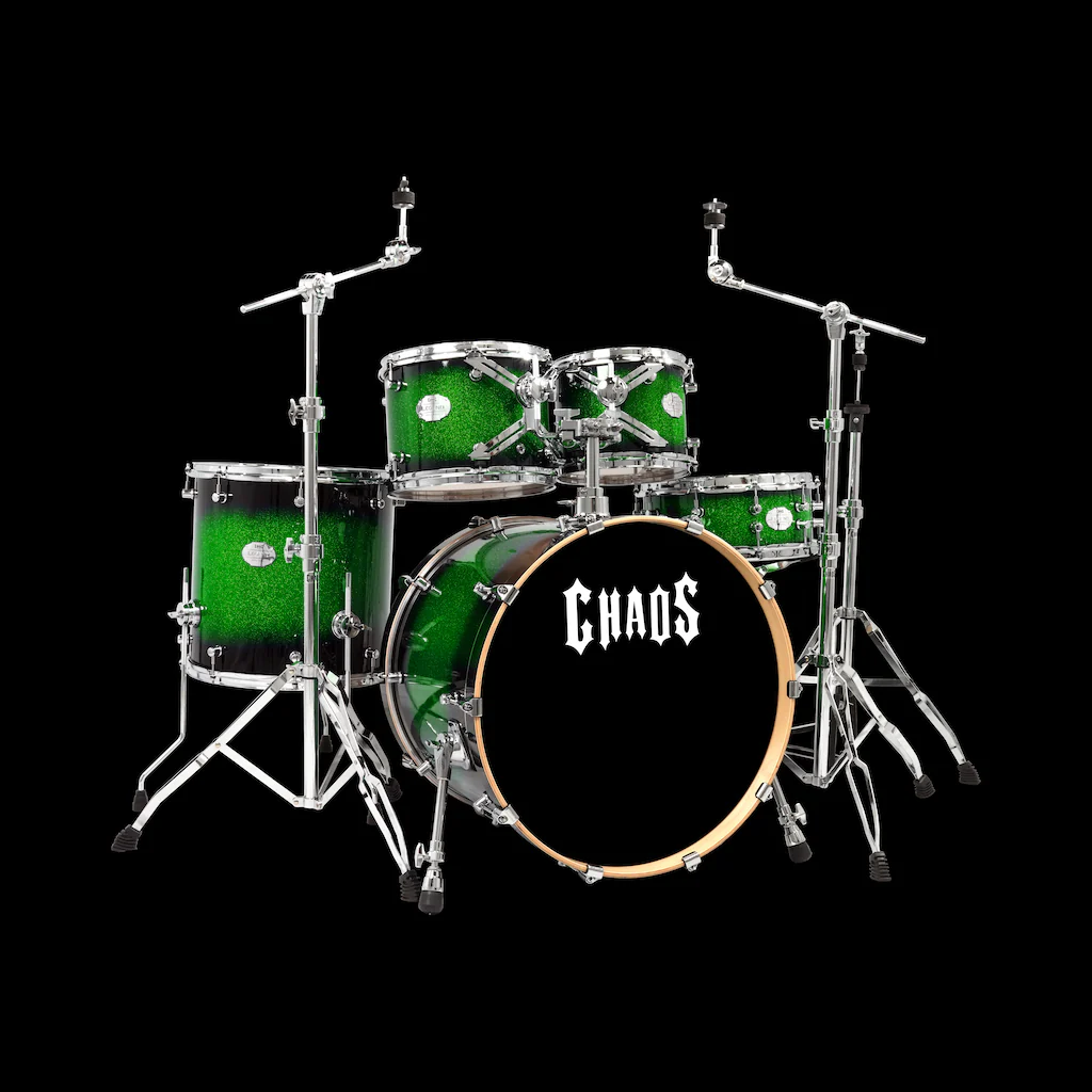 Chaos Legend Maple Drum Kit - Green Sparkle Burst - Image 2