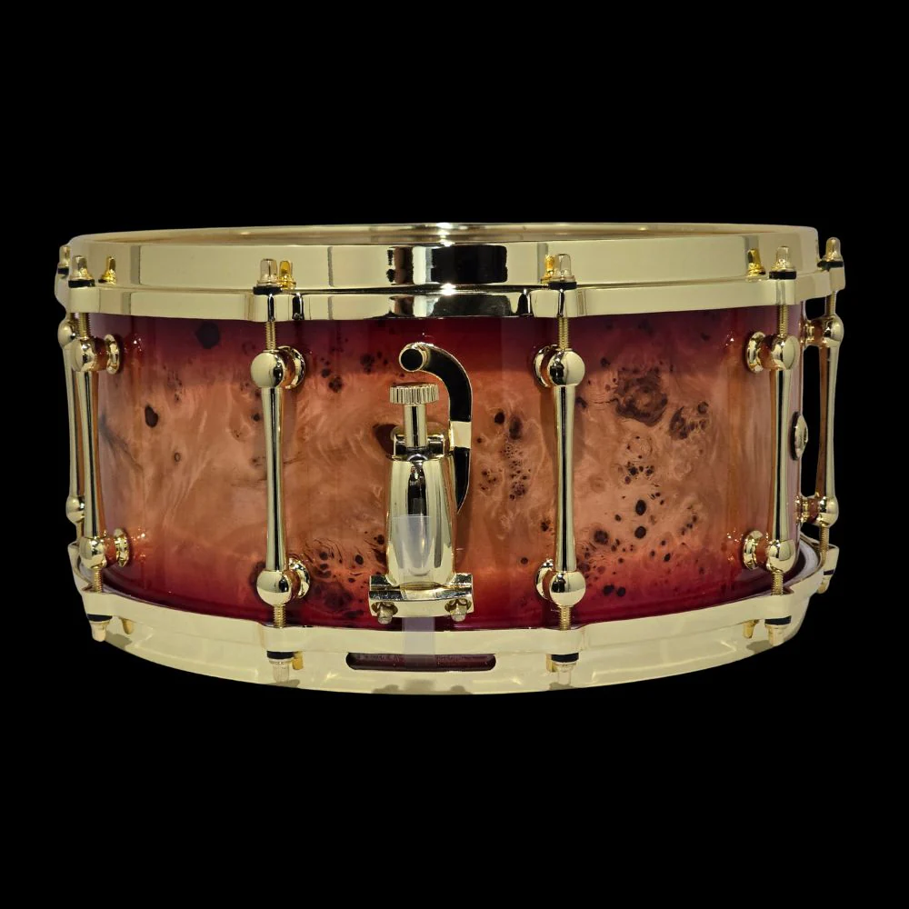 Chaos Twenty X Elite 14x6.5 20 Ply Snare Drum - Red Mappa Burl - Image 2