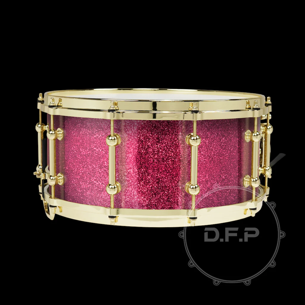 DFP 10Ply Maple Snare Drum Shells Pink Sparkle Lacquer - Image 3