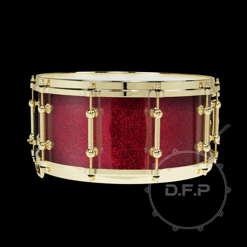 DFP 10Ply Maple Snare Drum Shells Red Sparkle Lacquer - Image 3