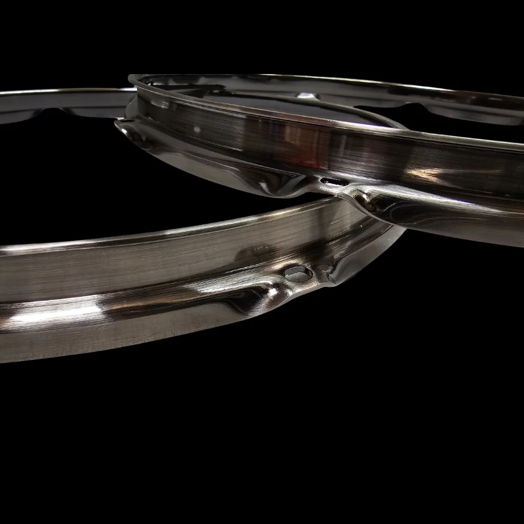DFP 2.3mm Triple Flange Drum Hoops - Antique Nickel | Sizes:  10'' 12” 13” 14” 16” 18'' - Image 3