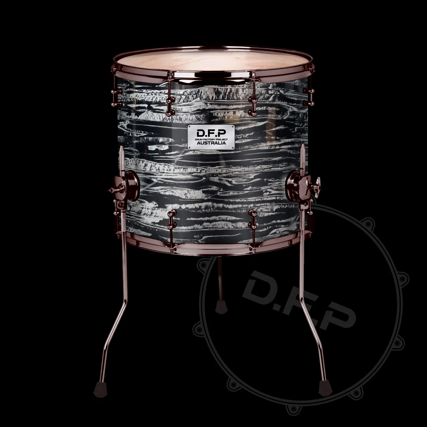 DFP Drum Wrap - Black Oyster - Image 2