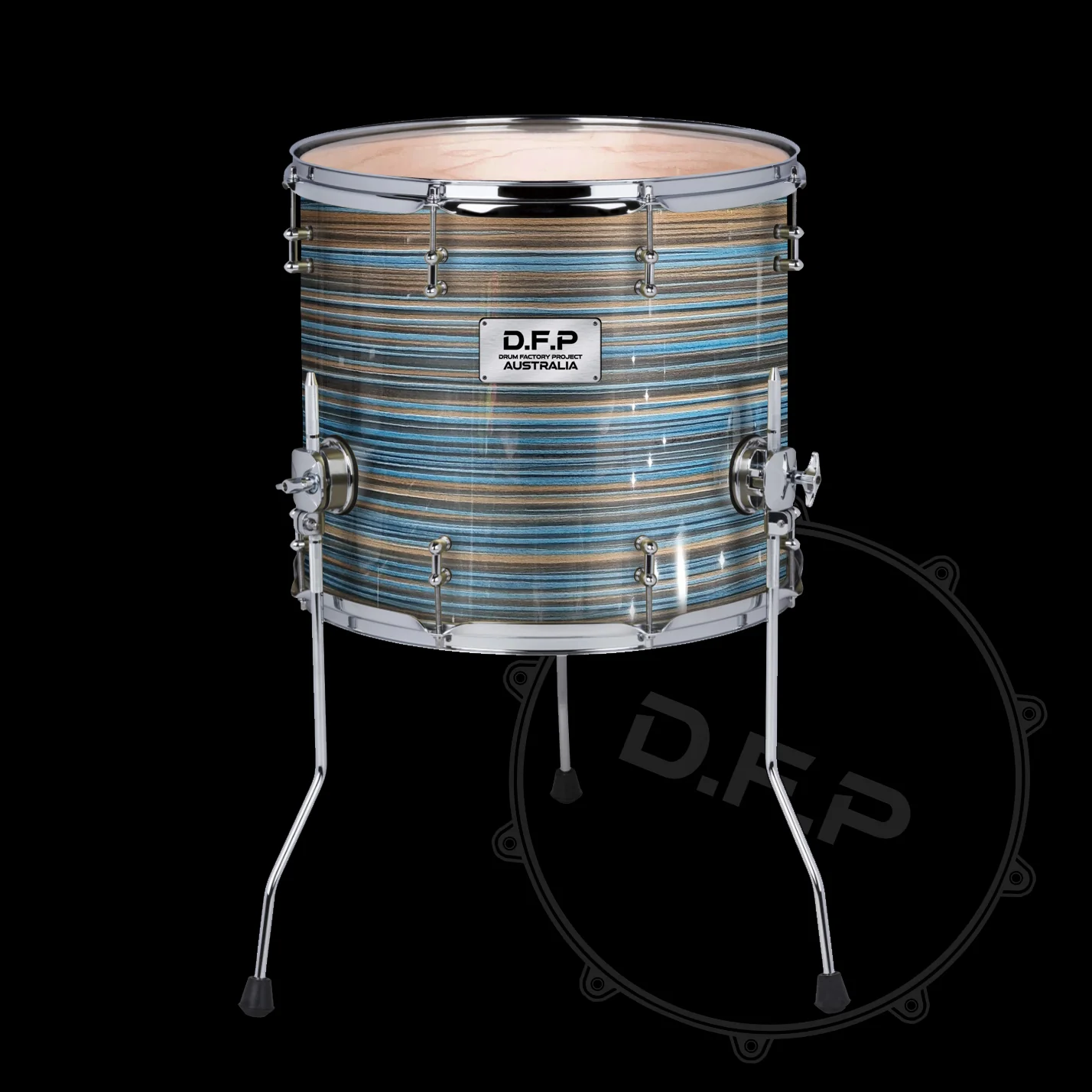 DFP Drum Wrap - Blue & Cinnamon Strata