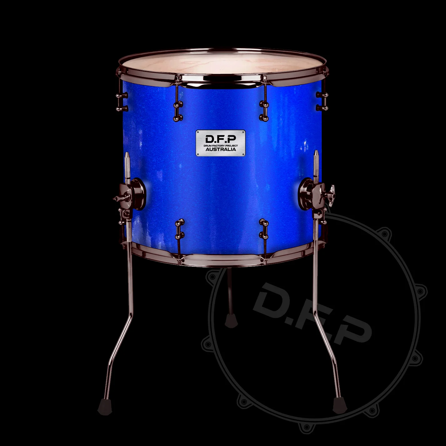 DFP Drum Wrap - Blue Glitter - Image 2