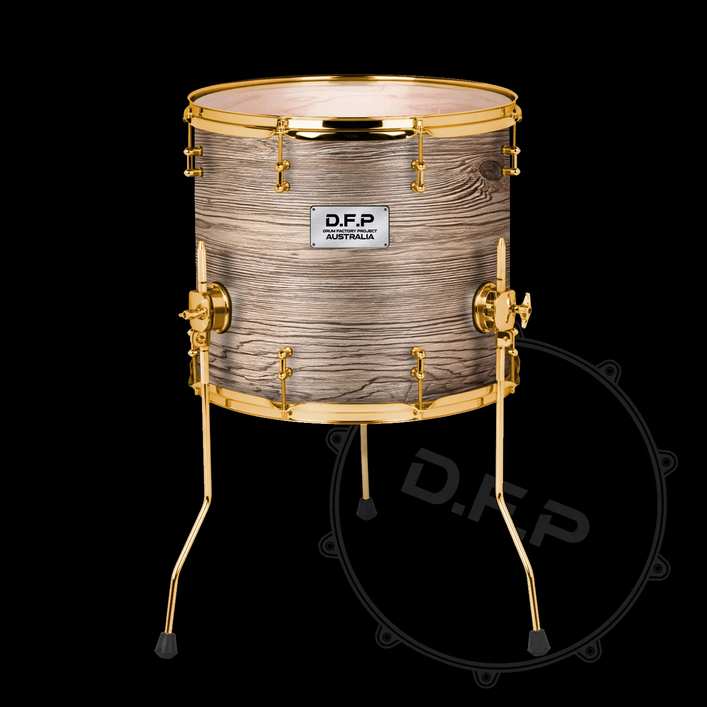 DFP Drum Wrap - Brown Wood Grain Burl - Image 3