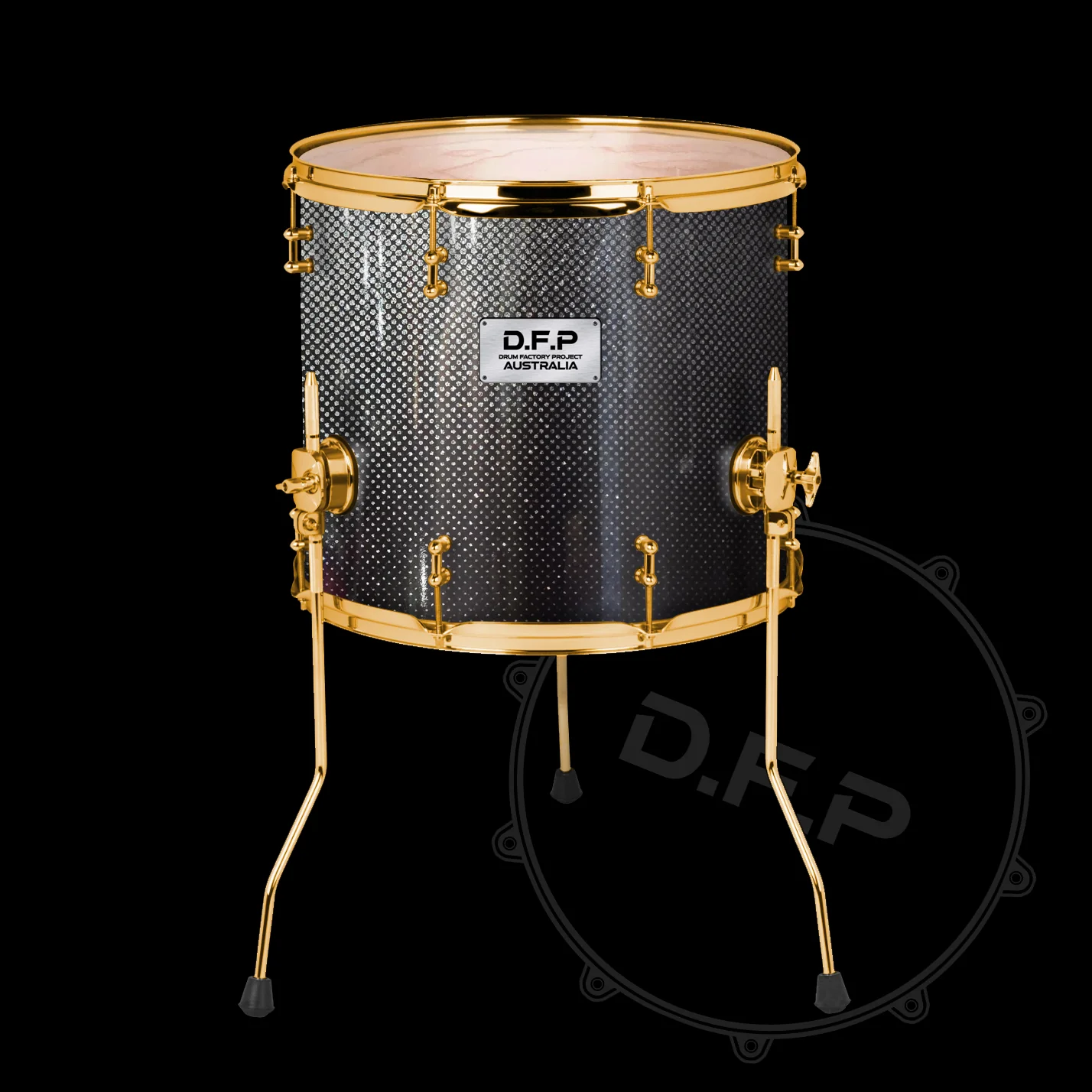 DFP Drum Wrap - Carbon Fibre Silver Black Fade - Image 3