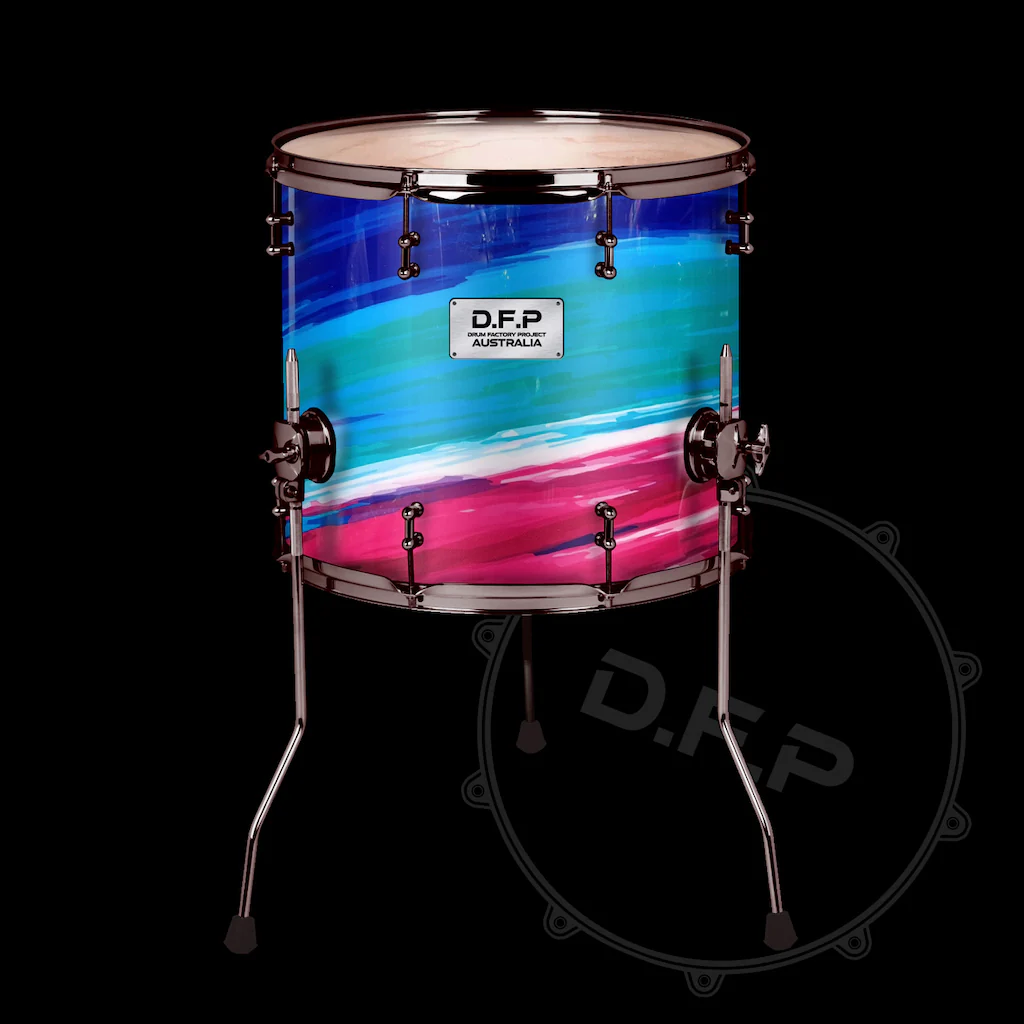 DFP Drum Wrap - Purple, Blue & Pink Cyclone - Image 4