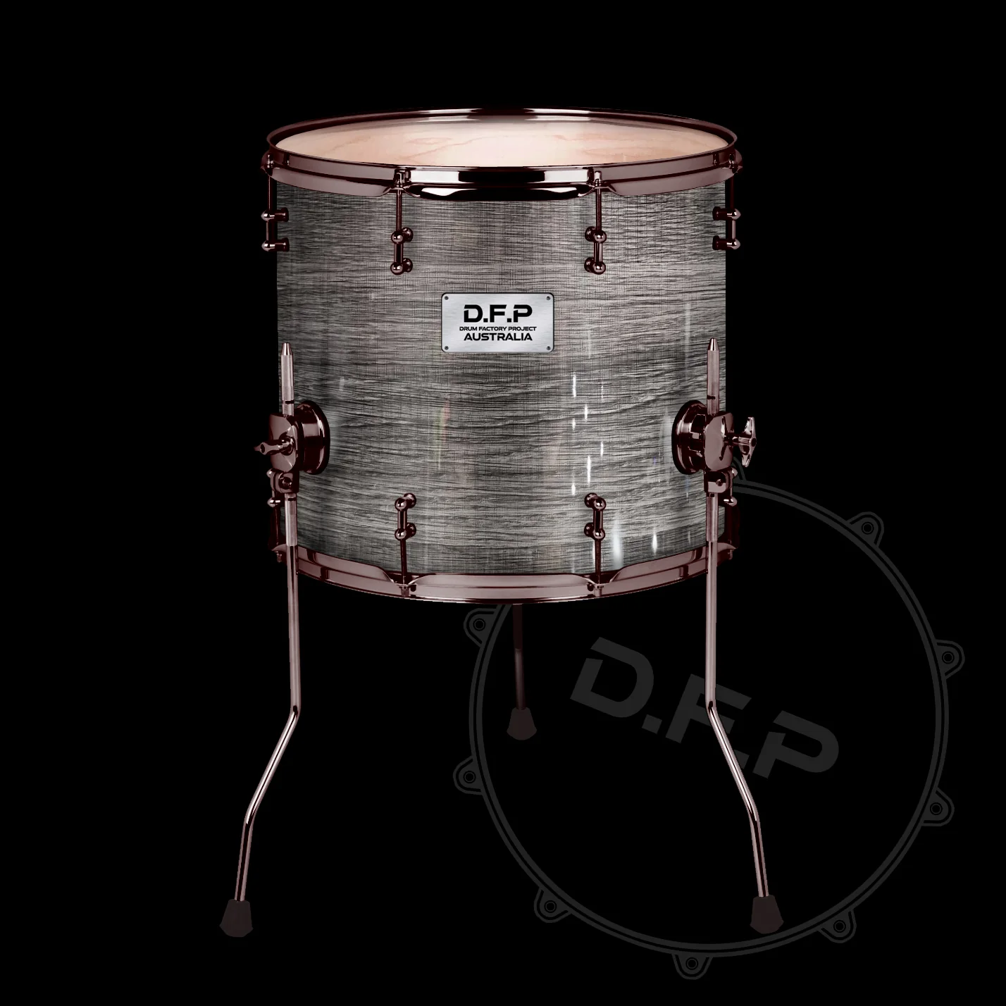 DFP Drum Wrap - Smoked Figured Maple - Image 2