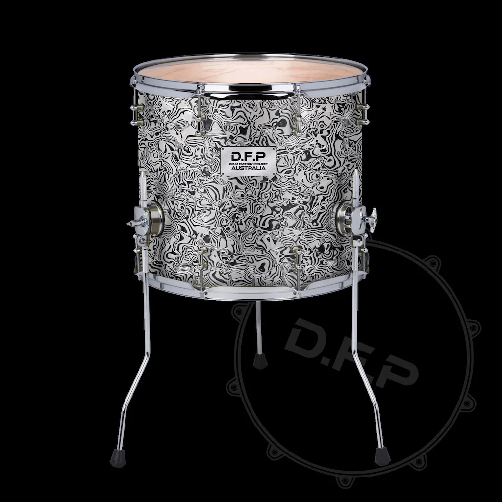 DFP Drum Wrap - White & Black Swirl