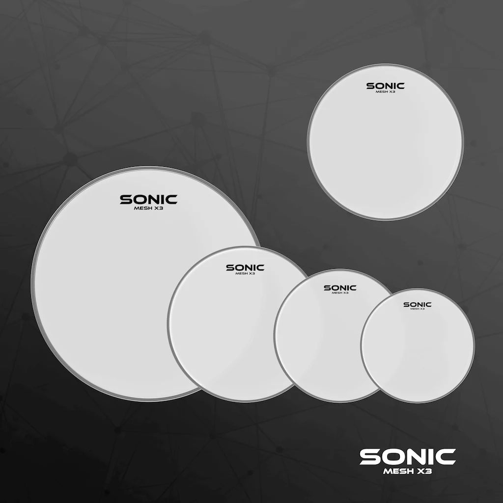 Sonic Mesh X3 Drum Head Set - White