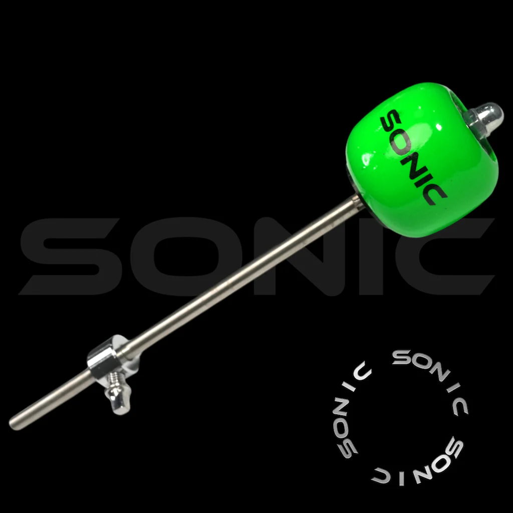 Sonic Wooden Bass Drum Beater - UV Green (L) - Image 4