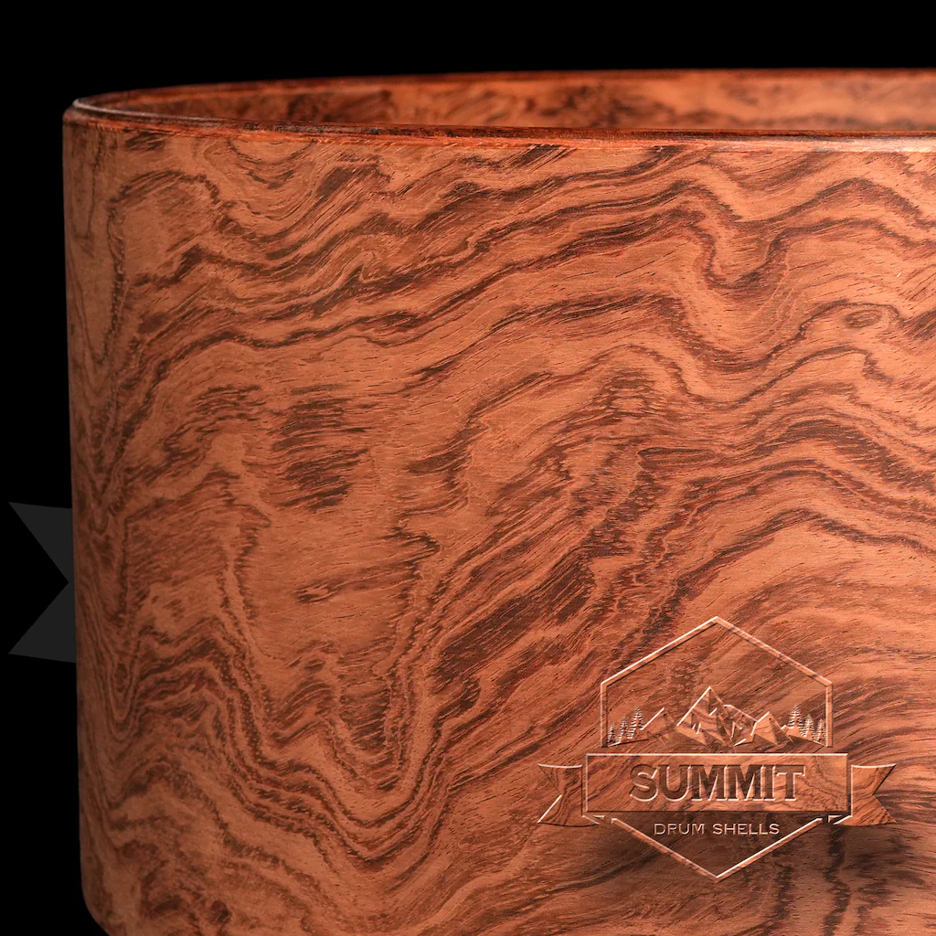 Summit Drum Shells Bubinga with Waterfall Bubinga Veneer Snare - Image 2