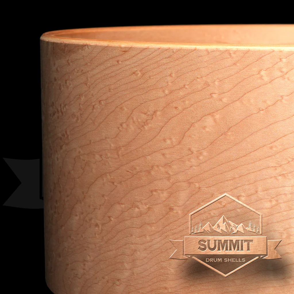 Summit Drum Shells Maple with Birds Eye Veneer Snare - Image 2